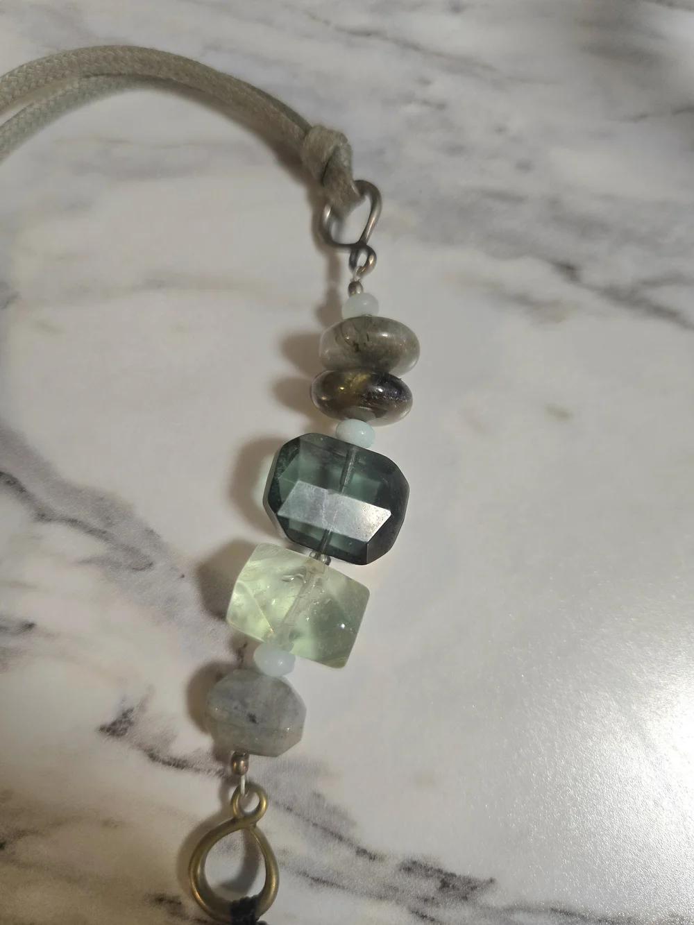 Silpada 925 Sterling Silver & Brass Stone And Beaded Necklace - Picture 3 of 5